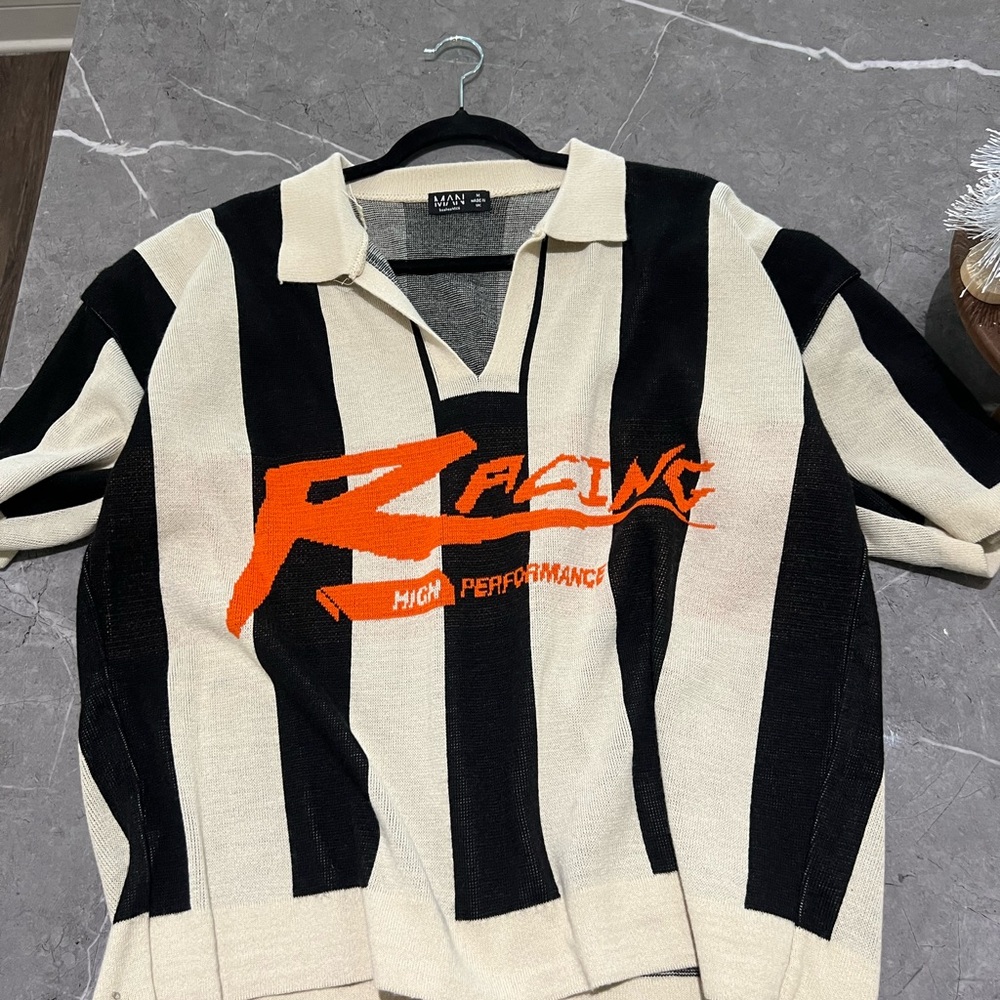 BoohooMAN Black and Cream Knit Sweater